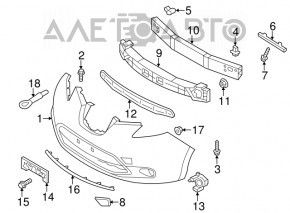 Front bumper plug for hook Nissan Leaf 11-17