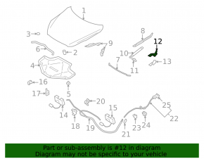 Left hood hinge Infiniti FX35 QX70 09-17