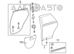 Bare rear right door Toyota Venza 09-