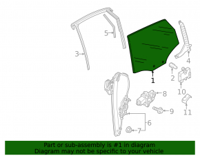Glass door rear left Audi Q5 80A 18-24