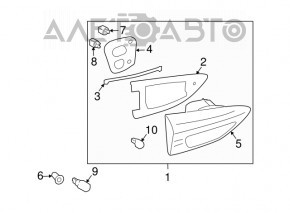 Light inside trunk lid right Subaru b9 Tribeca
