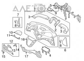 Dashboard front panel without AIRBAG Hyundai Veloster 12-17