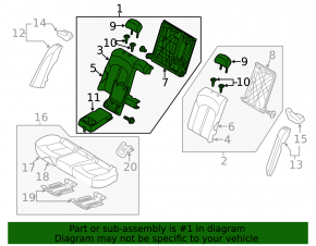 Right rear seat backrest, 2nd row, Kia Optima 2016-2018, beige fabric, without headrest, wrinkled, needs cleaning