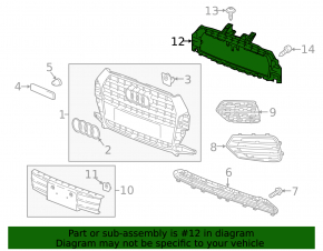 Fastening of radiator grill grill Audi Q3 8U 16-18