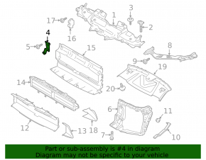 Right front bumper reinforcement bracket for Porsche Macan 15-26 2.0