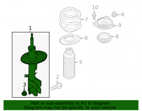 Shock absorber front left Nissan Pathfinder 13-20