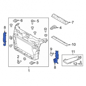 Left radiator deflector Ford Explorer 16-19 for cruise control