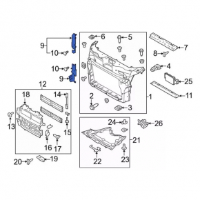 Left radiator deflector Ford Explorer 16-19 for cruise control