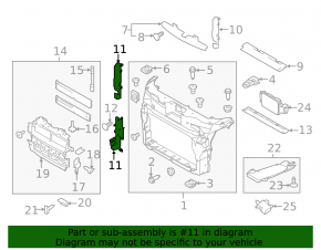 Left radiator deflector Ford Explorer 16-19 for cruise control