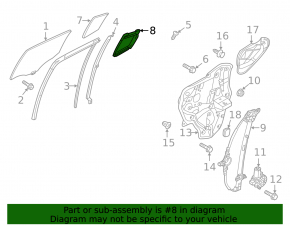Rear left triangle glass seal for Mazda 6 14-21