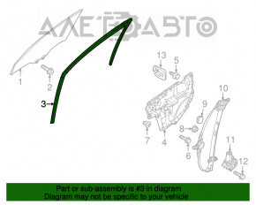 Front left glass seal Mazda CX-5 13-16