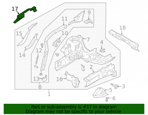 Lincoln Corsair 20-26 Front Left Fender Bracket