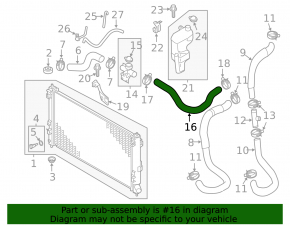 Upper cooling pipe Mitsubishi Outlander Sport ASX 10- 2.0 2.4