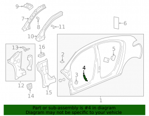 Quarter wing rear left Chevrolet Volt 11-15 red