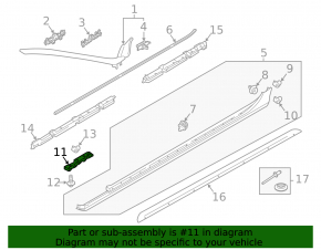 Door sill bracket right Volvo V90 17-22 usa front