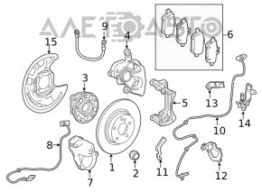 Rear left hub Infiniti QX30 17-19 AWD