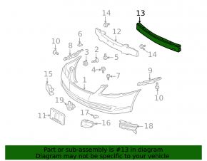 Front Bumper Reinforcement Toyota Avalon 05-12