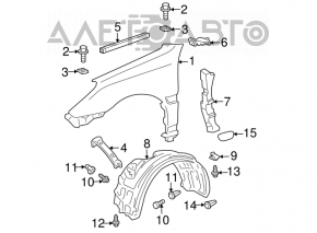 Front left fender liner Lexus ES300 ES330 SIGNEDA