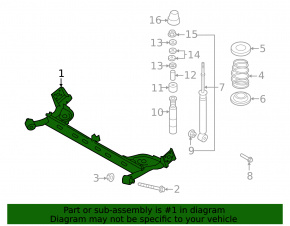 Rear beam Nissan Leaf 18-