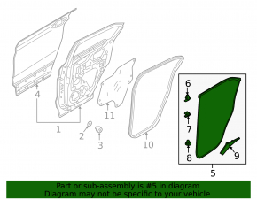 Door seal rear right Mitsubishi Eclipse Cross 18-24
