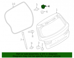 Left tailgate hinge Mitsubishi Outlander Sport ASX 10-23