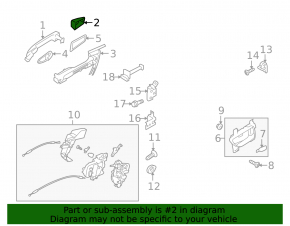 Subaru Outback 10-14 Rear Left Outer Handle Plug