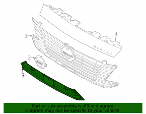 Nissan Murano z53 25-26 front bumper lower grille