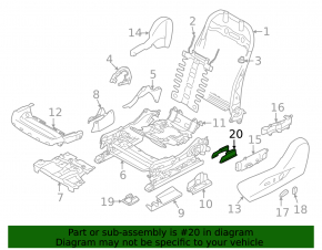 Subaru Forester 25-26 black rear left passenger seat runner cover