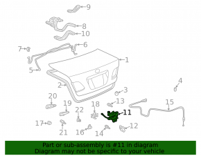 Lexus ES300 ES330 Trunk Lid Lock