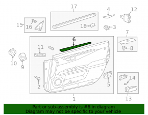 Front right door trim molding for Lexus ES300h ES350 13-15 light wood