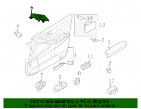 Front right window lift control for Nissan Murano z51 09-14