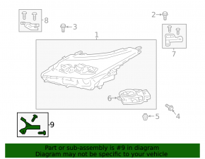 Headlight mount lower left Lexus RX350 RX450h 16-19