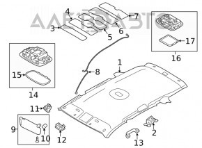 Kia Sorento 16-18 headlining without panoramic, gray