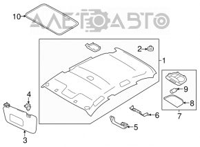 Right visor Subaru Impreza 4d 17-23 GK black