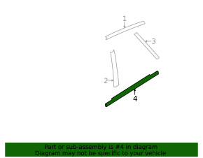 Door-glass molding, center rear right, Mazda3 MPS 09-13