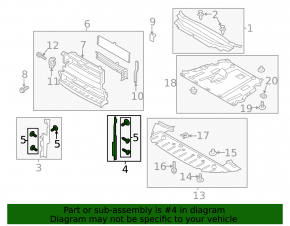 Radiator deflector left Lincoln MKZ 13-16 type 2