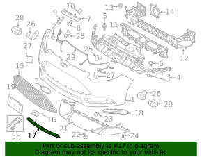 Lower grille of the front bumper Ford Focus mk3 15-18 ST-Line