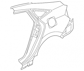Quarter wing rear left Honda Insight 19-22 on the body, white