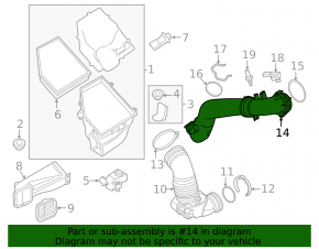 Air duct to the throttle valve BMW 5 G60 24-25 B58