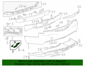 Left rear bumper reinforcement bracket for Cadillac ATS 13-19
