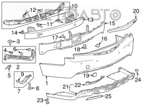 Left rear bumper reinforcement bracket for Cadillac ATS 13-19