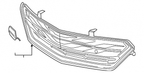 Lower grille of the front bumper Chevrolet Volt 16 - with a plug, for parking sensors
