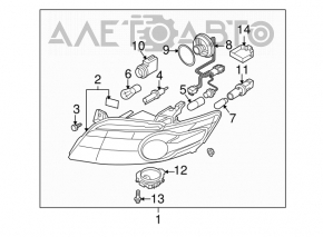 Left front headlight for Infiniti FX35 FX45 03-06