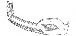 Bare lower front bumper Buick Encore 13-16 without parking sensors