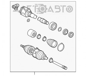 Drive half shaft front right Lexus RX350 10-15 AWD