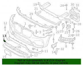 Plug towing hook front bumper BMW X3 G01 18-21 structure SIGNEDA
