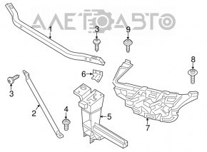 Left TV strut brace for BMW X3 F25 11-17, aluminum