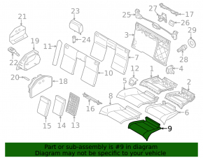 Rear seat cover left beige BMW 335i e92 07-13
