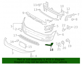 Front bumper cover left VW e-Golf 15-18