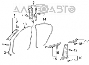 Left front pillar trim for Lexus IS250 IS350 06-09 beige